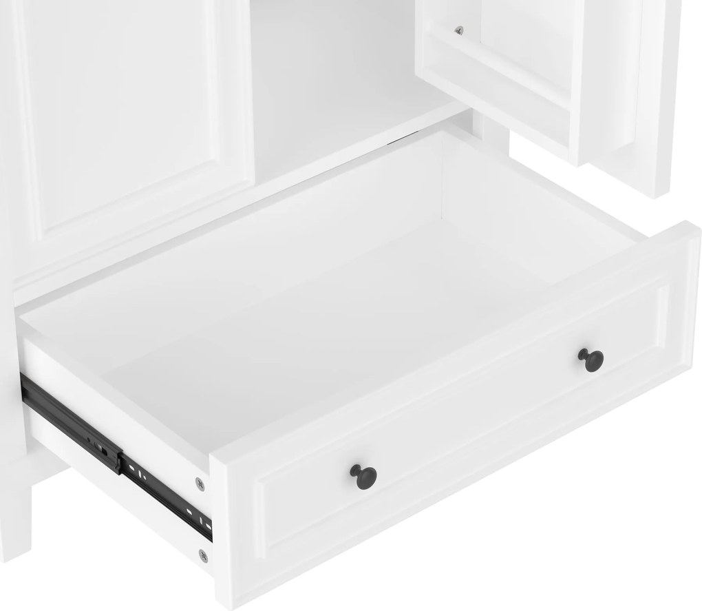 Dulap de baie cu chiuvetă, independent, spațiu mare de depozitare, 76x46x87 cm, Alb