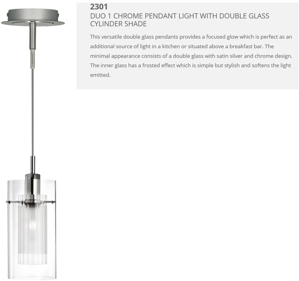 Pendul design modern Duo crom 2301 SRT