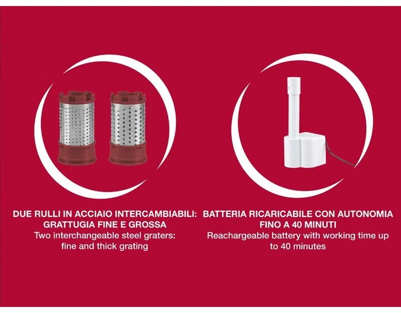 Razatoare electrica Beper 90.071, Reincarcabila, Autonomie pana la 40 de minute, 2 tipuri de role, Rosu