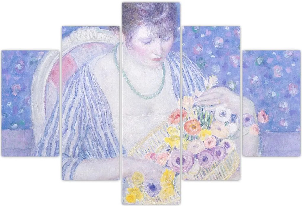 Tablou - Frederick Carl Frieseke,  The Basket of Flowers, reproducere (150x105 cm)
