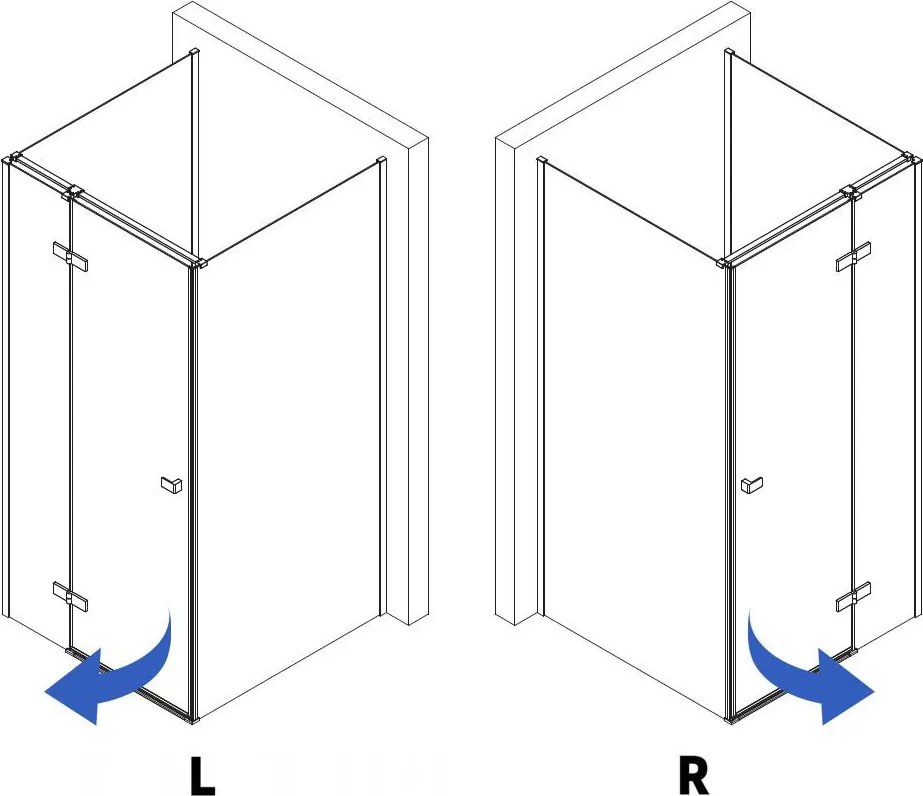 Cabina de dus Rea Atlas cu deschidere pe dreapta 100x90 cm crom