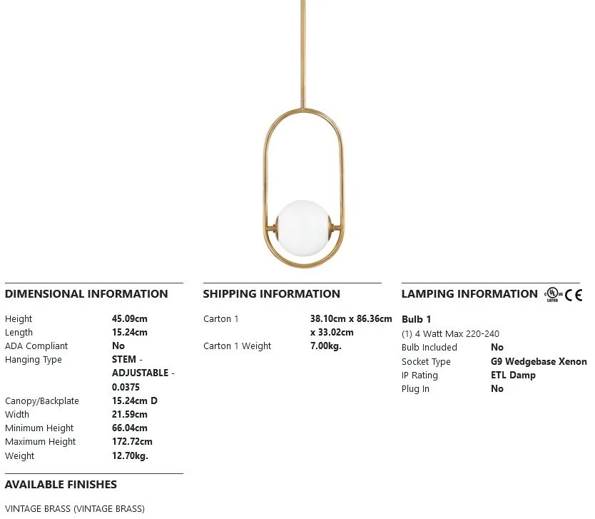 Pendul LUX design modern EVERLEY SMALL