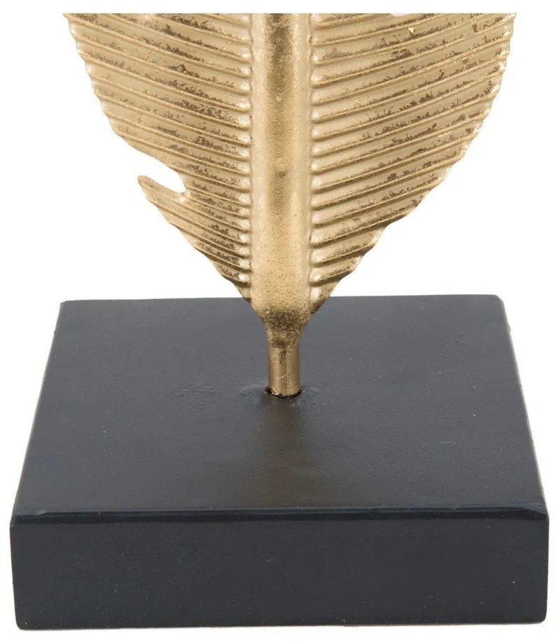 Sfeșnic decorativ Mauro Ferretti Feather, înălțime 34 cm, auriu