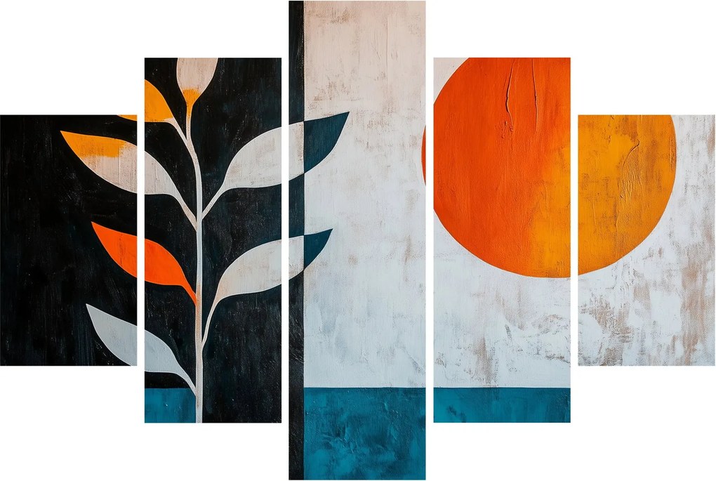 Tablou - Abstracție cu plantă și soare (150x105 cm)