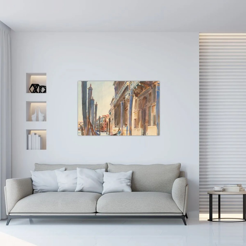 Tablou - John Singer Sargent, Gondola Moorings on the Grand Canal, reproducere (90x60 cm)