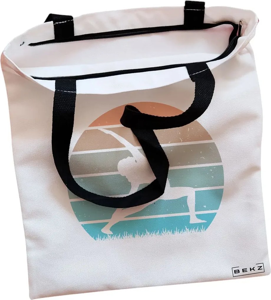 Sacosa de Panza pentru Cumparaturi, Geanta Tote, Yoga 10, Cu fermoar, 38x34.5 cm, Alba, BEKZ®