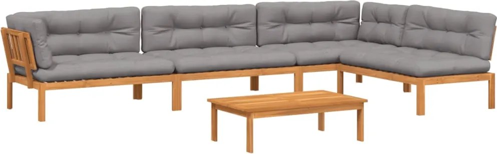 vidaXL Set canapele de grădină cu perne din paleți 5 piese lemn acacia