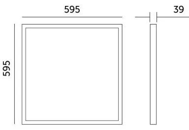 Panou LED aplicat BRISBANE LED/36W/230V 4000K 59,5x59,5 cm negru