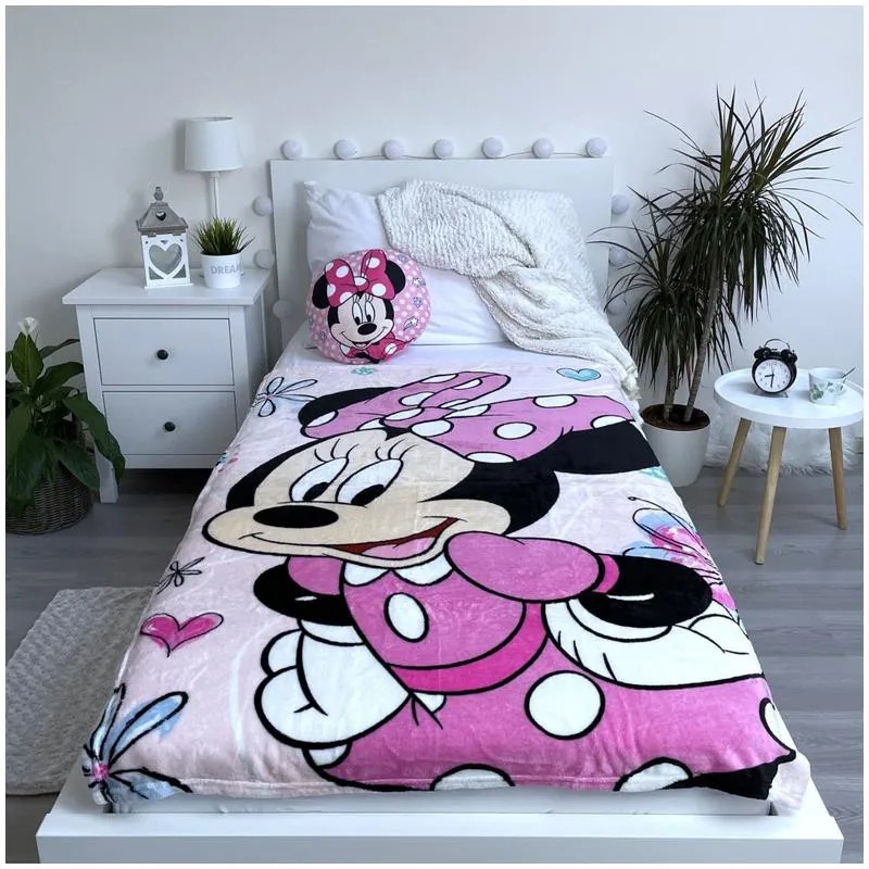 Disney Minnie Pătură microfleece Flowers 100x150cm