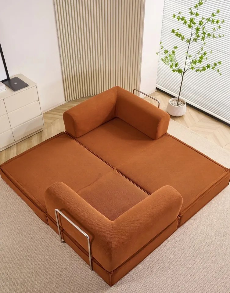 Canapea modulară din memory foam HD – premium, 200x100x70 cm, configurabilă în mai multe moduri (Culoare: Verde)