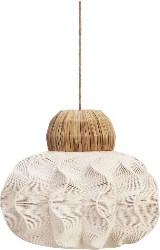 Lustră suspendată din frânghie de bumbac împletită manual, D50×H43 cm, „Kashi"
