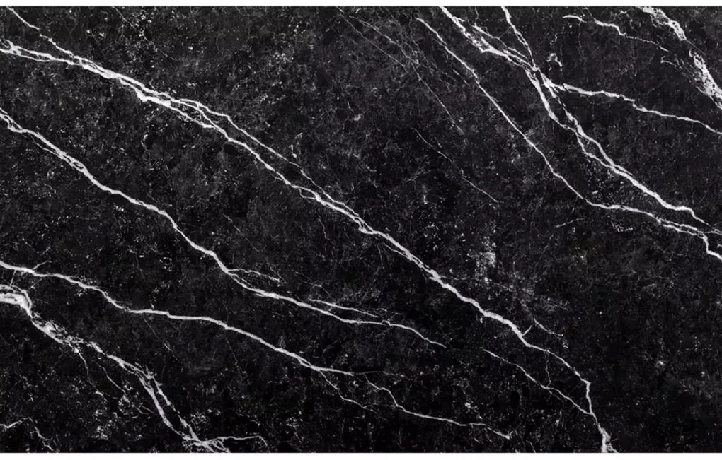 Set de dining 1 + 4, masa neagra RAMOD 100x60 cm decor marmura + scaun verde TURIN cu picioare negre