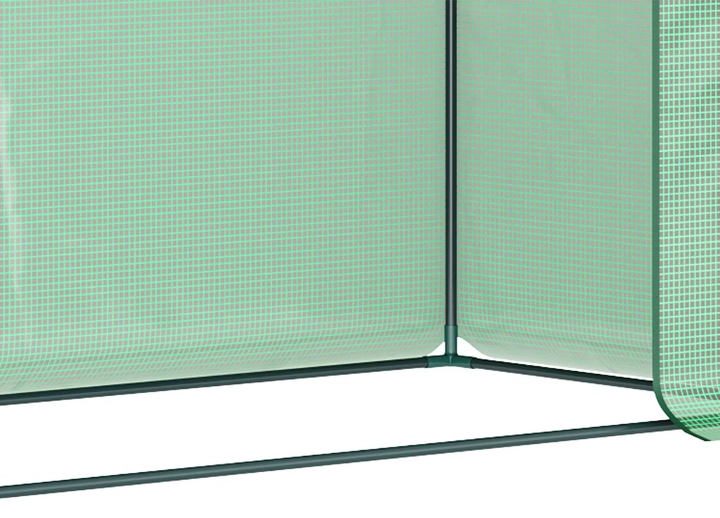 Outsunny Seră cu folie, seră cu rolltür, fereastră laterală, pentru grădină, din oțel, plastic, 200 x 76 x 168 cm, Verde | Aosom Romania