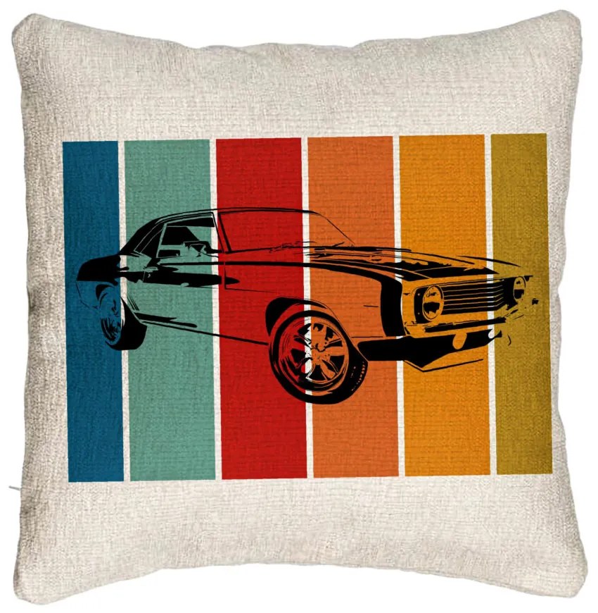 Perna Decorativa Canapea, Model Retro Car, 40x40 cm, Cu fermoar