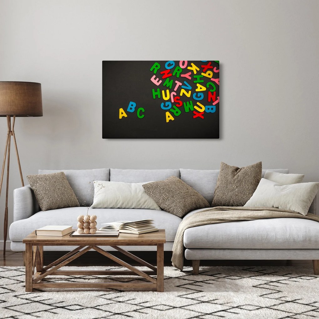Tablou - litere colorate (90x60 cm)