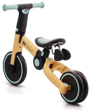 Tricicletă 3 în 1 pentru copii KINDERKRAFT 4TRIKE galben/verde-mentă