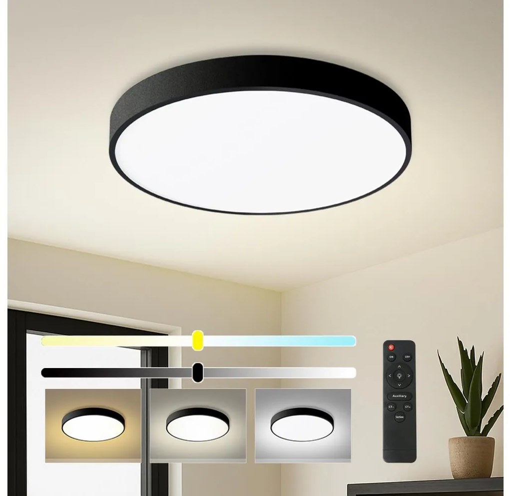 Brilagi - Lampă LED dimabilă POOL LED/60W/230V 3000-6000K Ø 60 cm negru + telecomandă