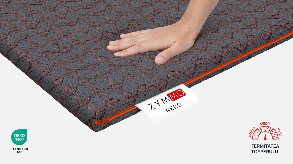 Topper saltea Zymmo, Nero, 90x200x5, Medie