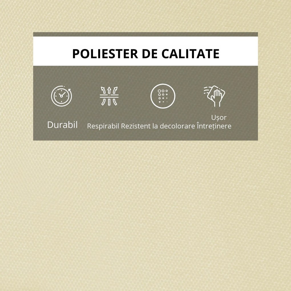 Outsunny Saltea Confortabilă pentru Șezlong, Rezistentă la Apă, Ușor de Întreținut, 198x53x5cm, Alb Crem | Aosom Romania