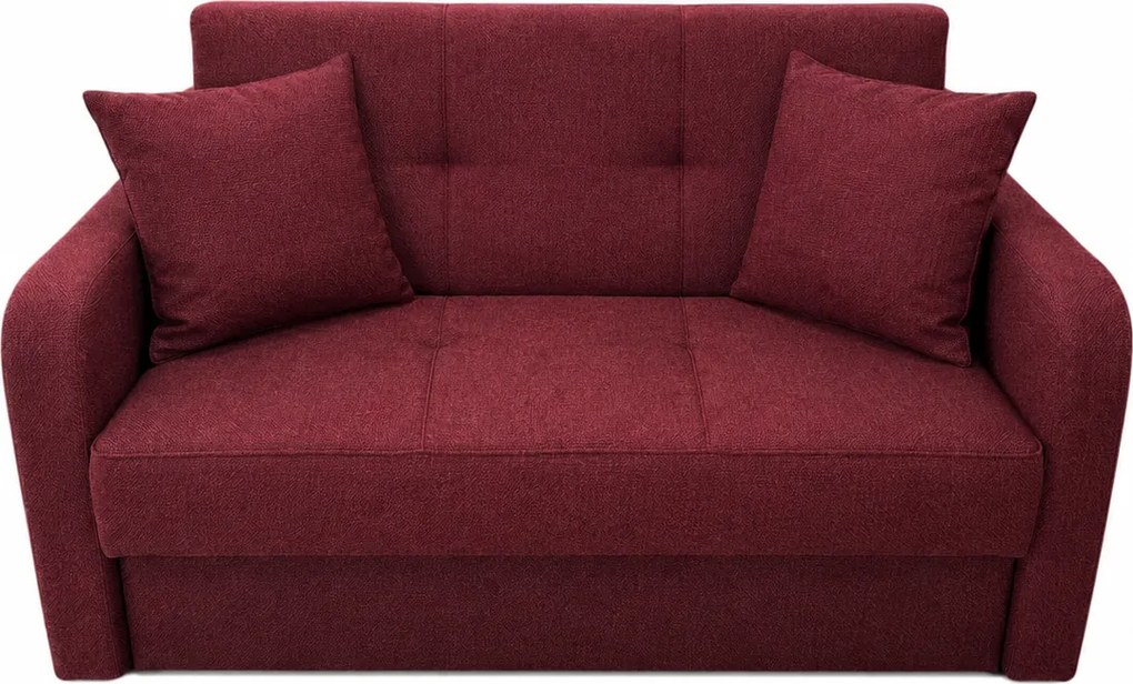 Canapea SAMY NEXT extensibila, 2 locuri, cu lada de depozitare, catifea plusata gri, cadru metalic, 152x100x92 cm Rosu, stofa