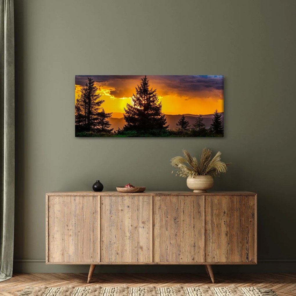 Tablou - coniferi (120x50 cm)