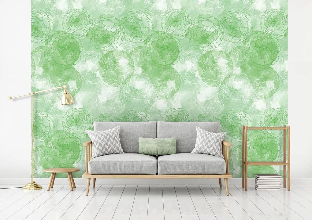 Fototapet - Flori - culoare măslin (152,5x104 cm)