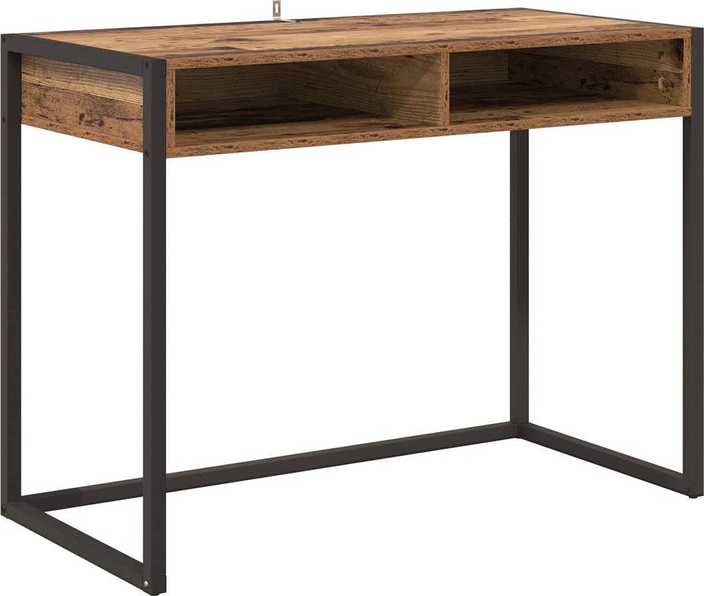 vidaXL Birou cu depozitare Lemn Vechi 100 x 50 x 75 cm Lemn compozit