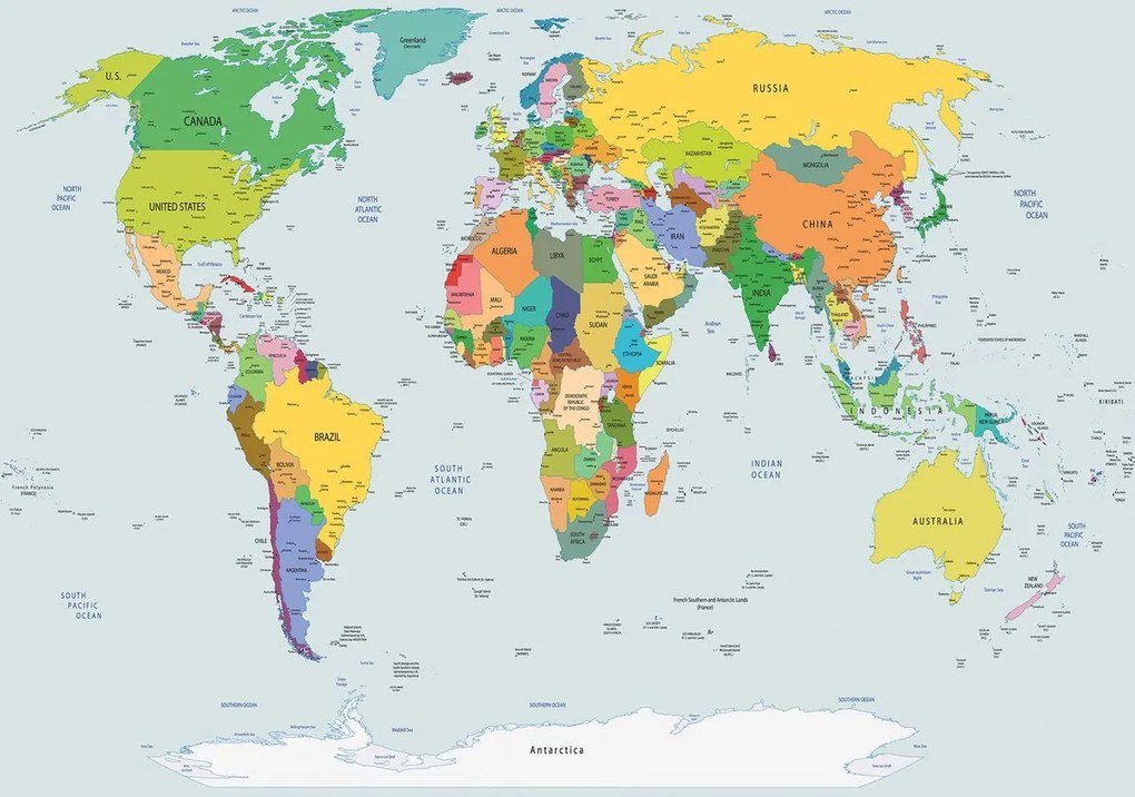 Fototapet - Harta fizică a lumii (254x184 cm), în 8 de alte dimensiuni noi