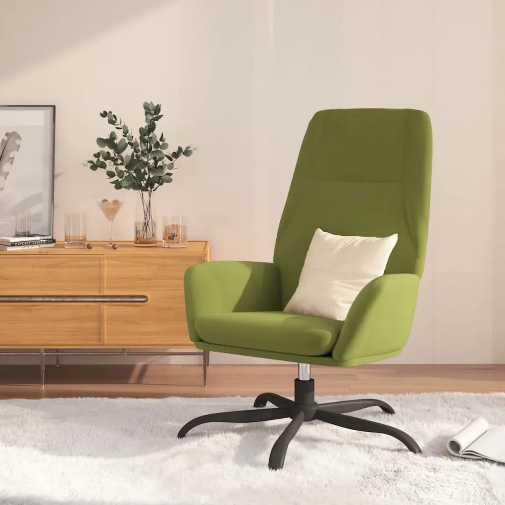 341369 vidaXL Scaun de relaxare, verde deschis, catifea