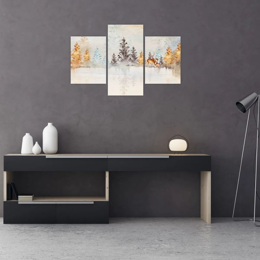 Tablou - Pădure în acuarelă (90x60 cm)