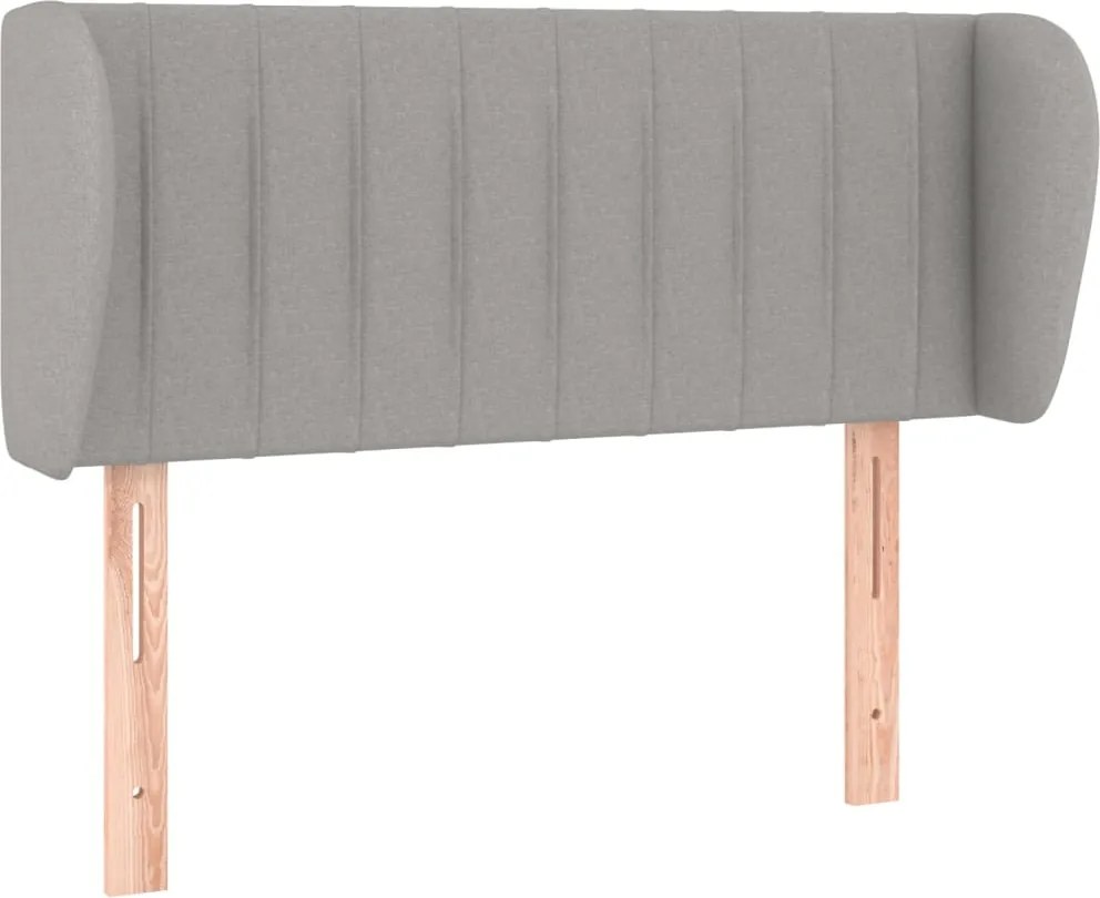 vidaXL Tăblie de pat cu aripioare gri deschis 93x23x78/88 cm textil