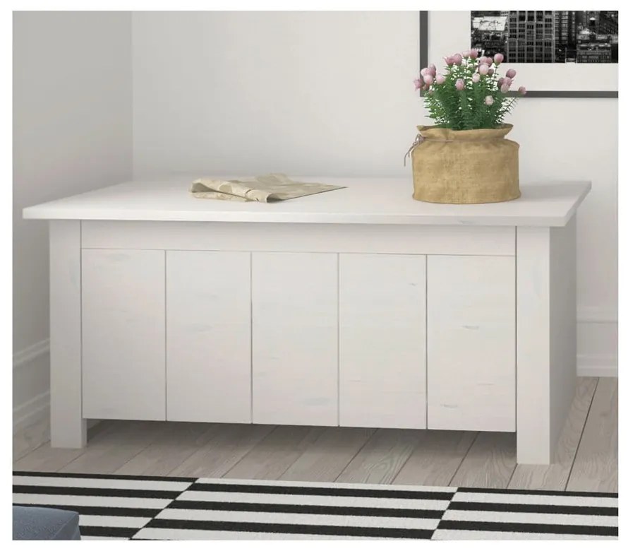 Cufăr alb din lemn de pin 100x45 cm Bertram – Støraa