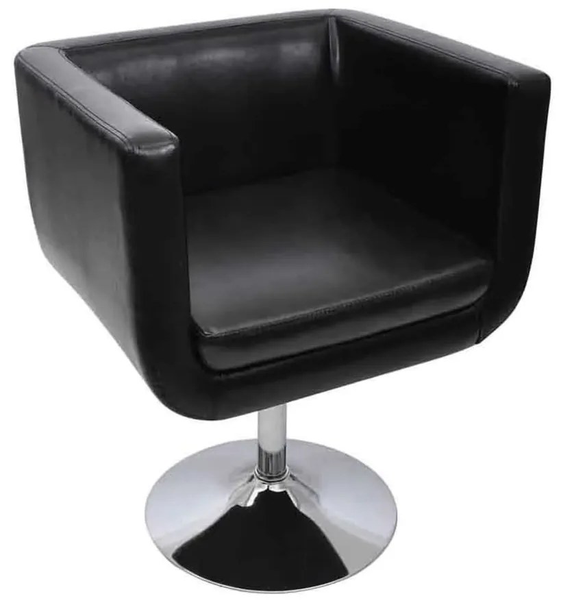 240041 vidaXL Scaun de bar, negru, piele ecologică