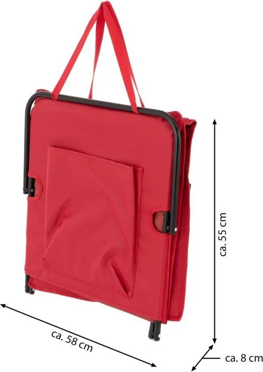 Saltea de plajă reglabilă cu spătar, roșie, 2 bucăți.