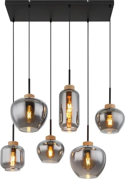 Globo 15549-6H - Lustru suspendat pe cablu MATT 6xE27/40W/230V, negru