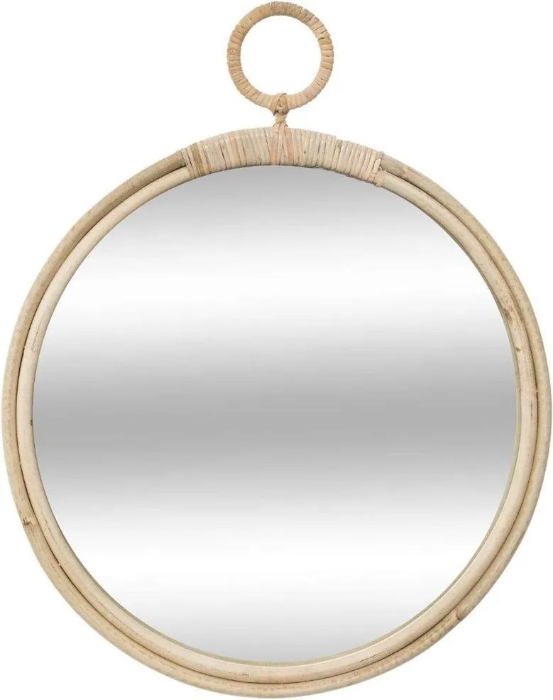Oglindă în rachită, Ø 38 cm, rotundă
