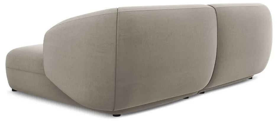 Colțar bej cu tapițerie din catifea (cu colț pe partea dreaptă) Moana – Makamii