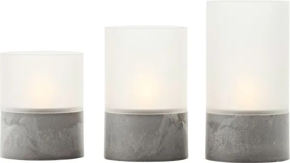 Brilliant - Set de 3 lumânări LED BOUGIE LED/2xAA IP44 gri/alb
