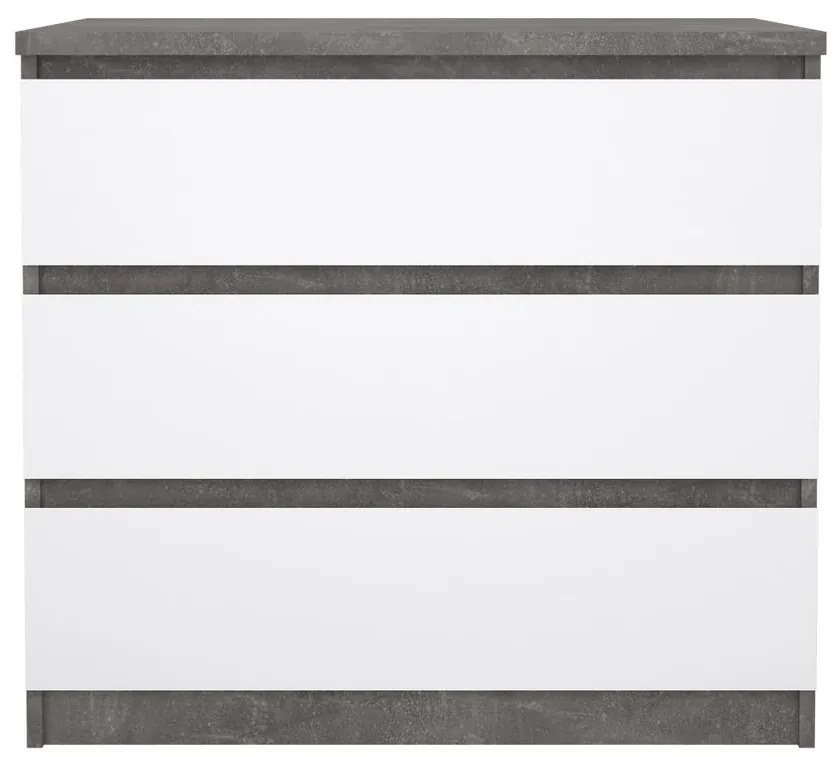 Comodă Simplicity 77 x 50 x 70 cm, gri / alb lucios