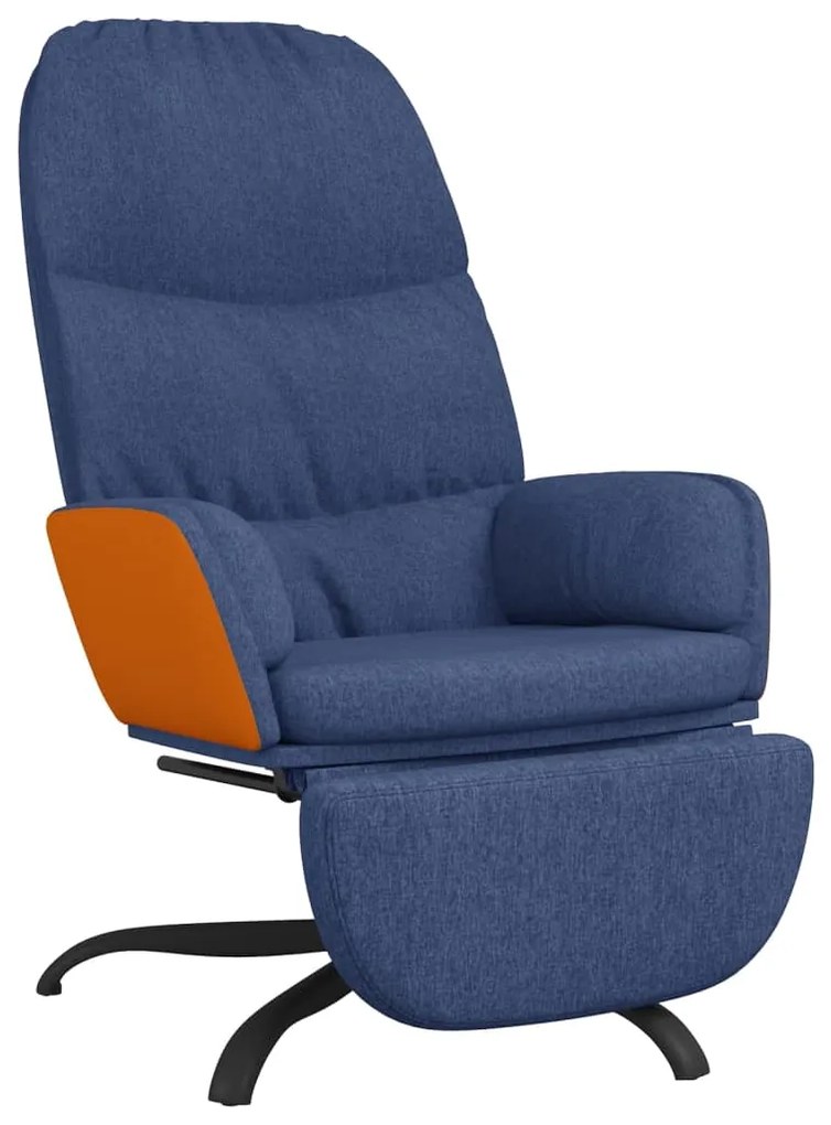 3097398 vidaXL Scaun de relaxare cu taburet, albastru, catifea