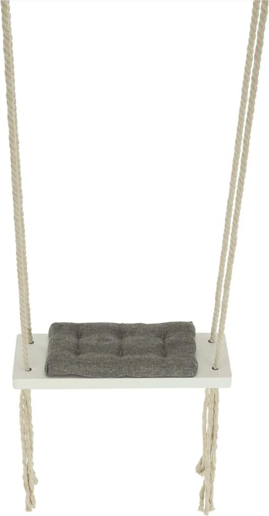 Leagan copii SVING, bej/alb, lemn/franghie, 50x18x3 cm