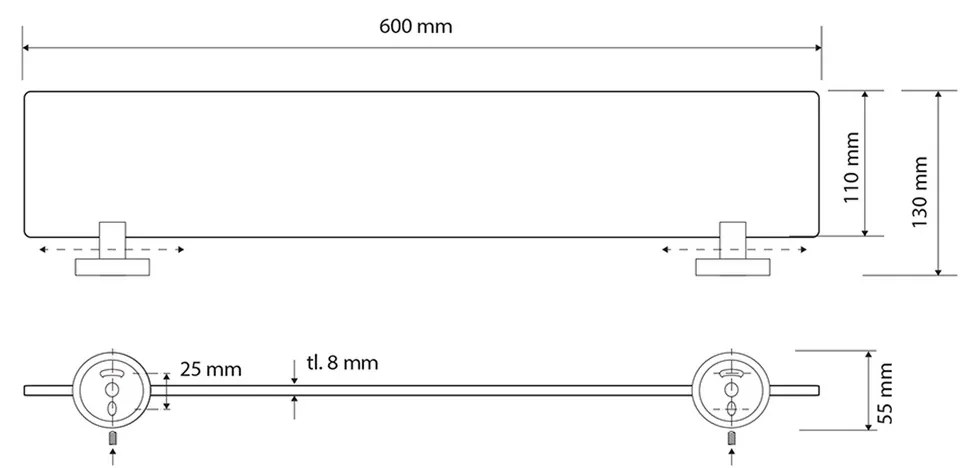 Sapho XR609W X-Round Raft din sticlă albă, 60 cm ,sticlă cu lapte/alb