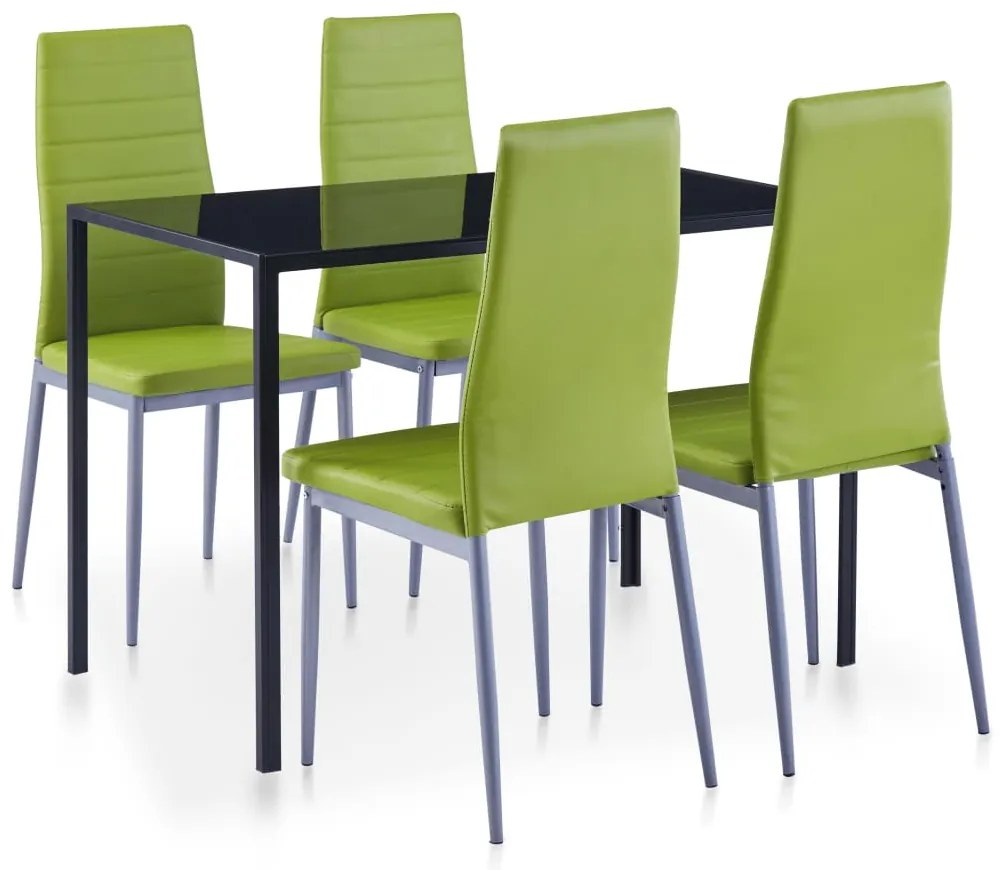 281705 vidaXL Set mobilier de bucătărie, 5 piese, verde