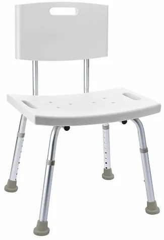 SAPHO A00602101 Scaun pentru persoane cu handicap,cu spătar, înălțime reglabilă, alb