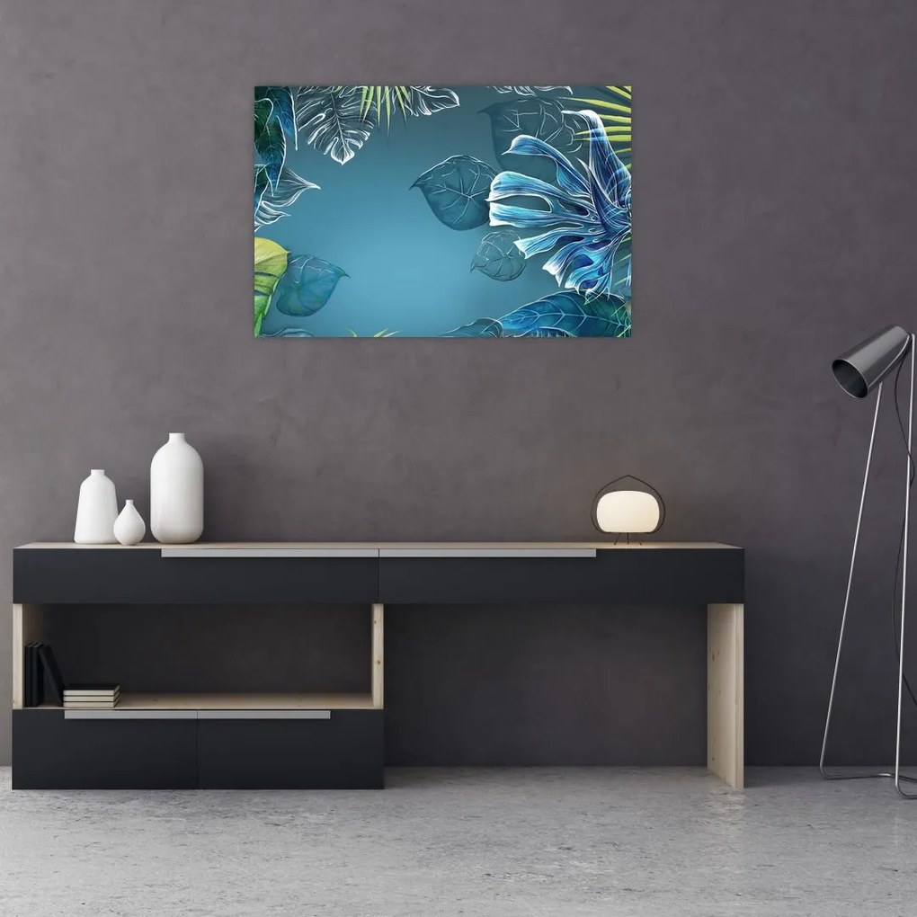 Tablou - Frunzele plantelor tropicale (90x60 cm)