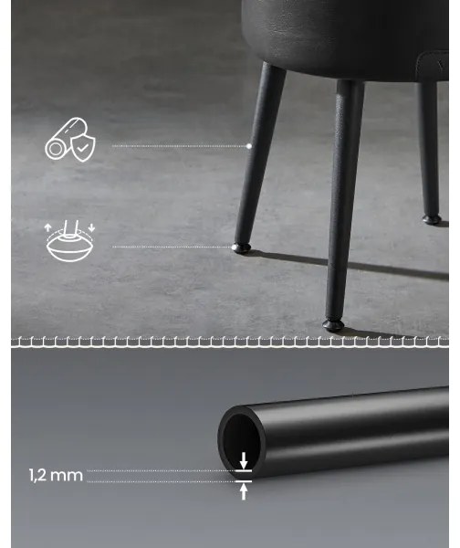 Taburet din piele CORE, negru