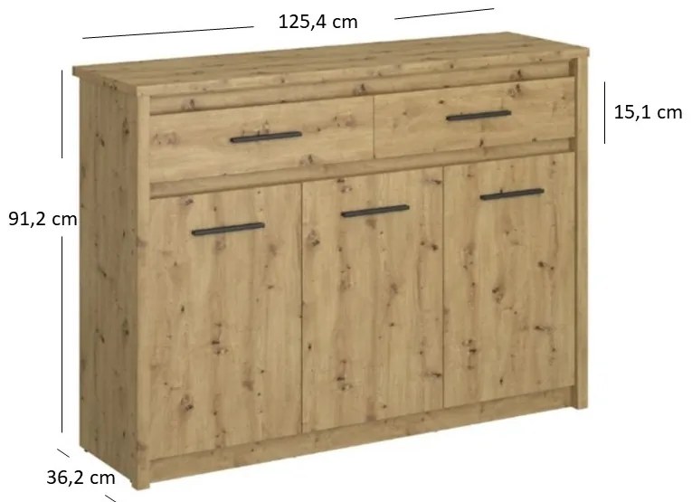 Comodă Andra (Stejar artisan). 1052733