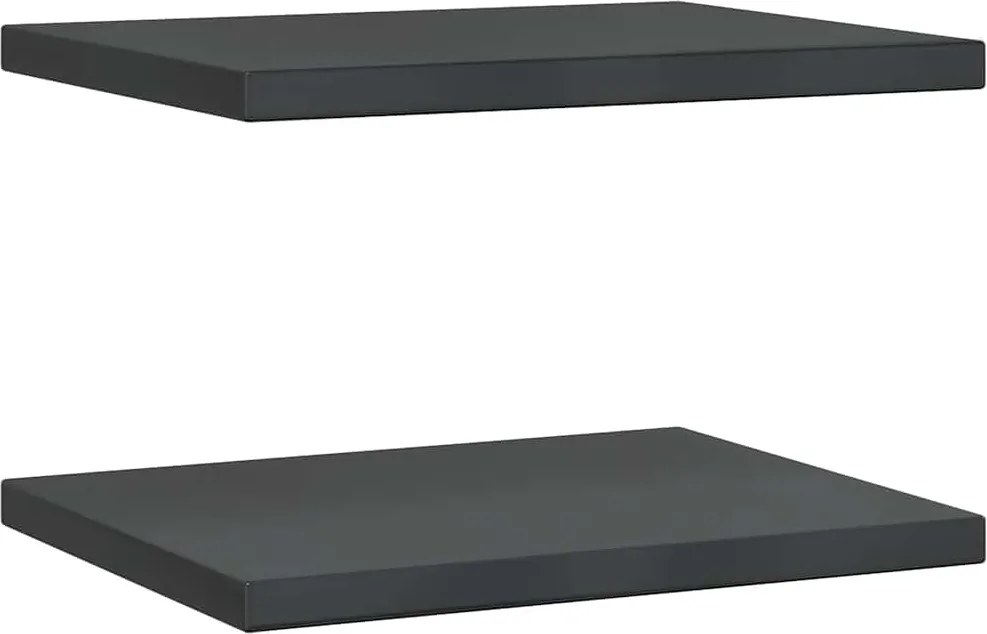 vidaXL Rafturi de perete, 2 buc., 50x40x3 cm, negru oțel inoxidabil