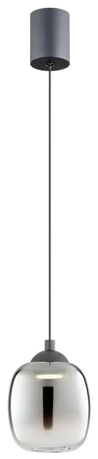 Redo 01-3486 - Lustră KHADI LED suspendată pe cablu, 6W, 230V, CRI90, Ø12 cm, negru/fumuriu