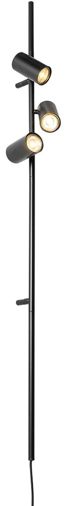 Aplică neagră cu picior întrerupător 3 lumini - Jeana Luxe